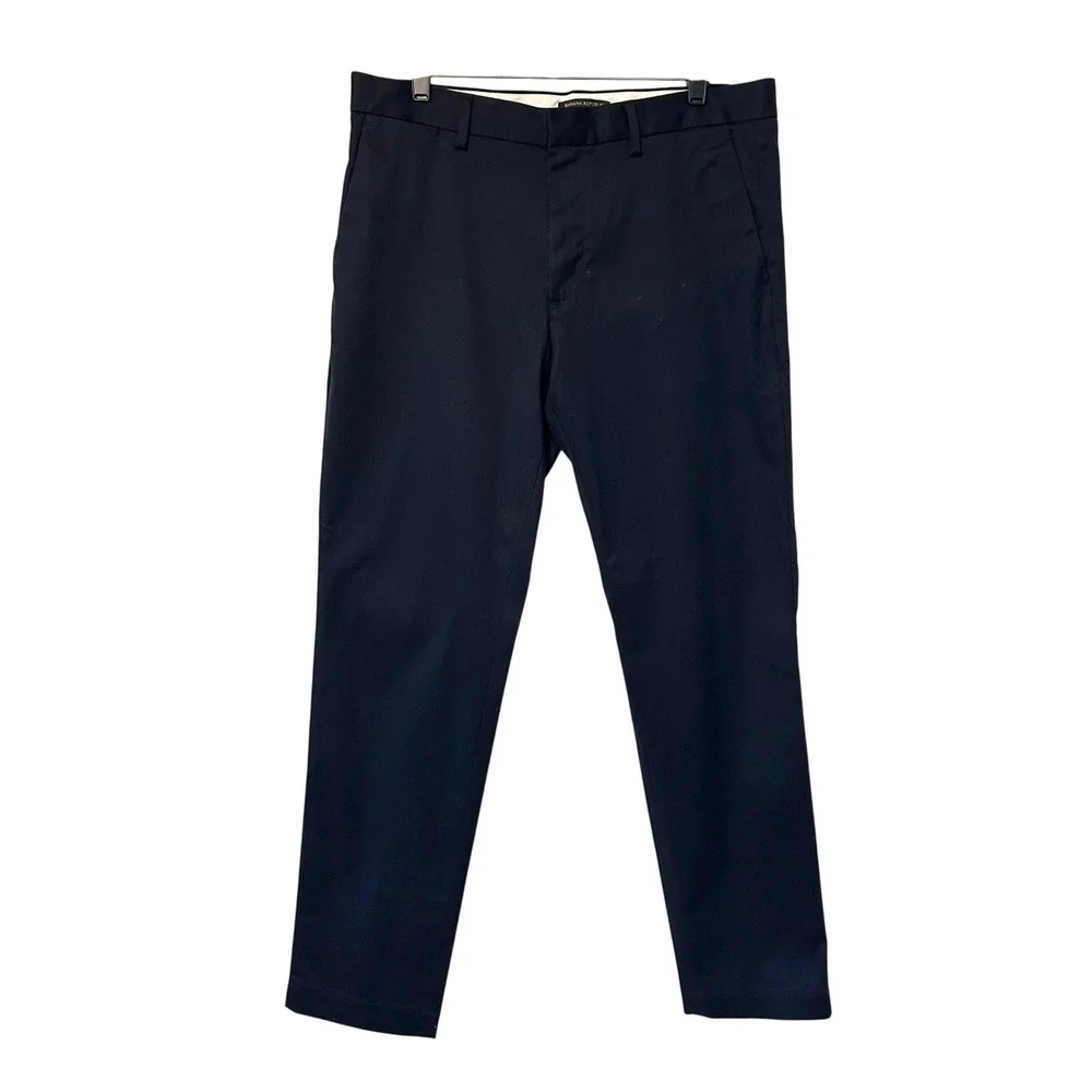 Banana Republic Aiden Slim Fit Navy‎ Chino Pants Mens Size 34x32 Flat Front